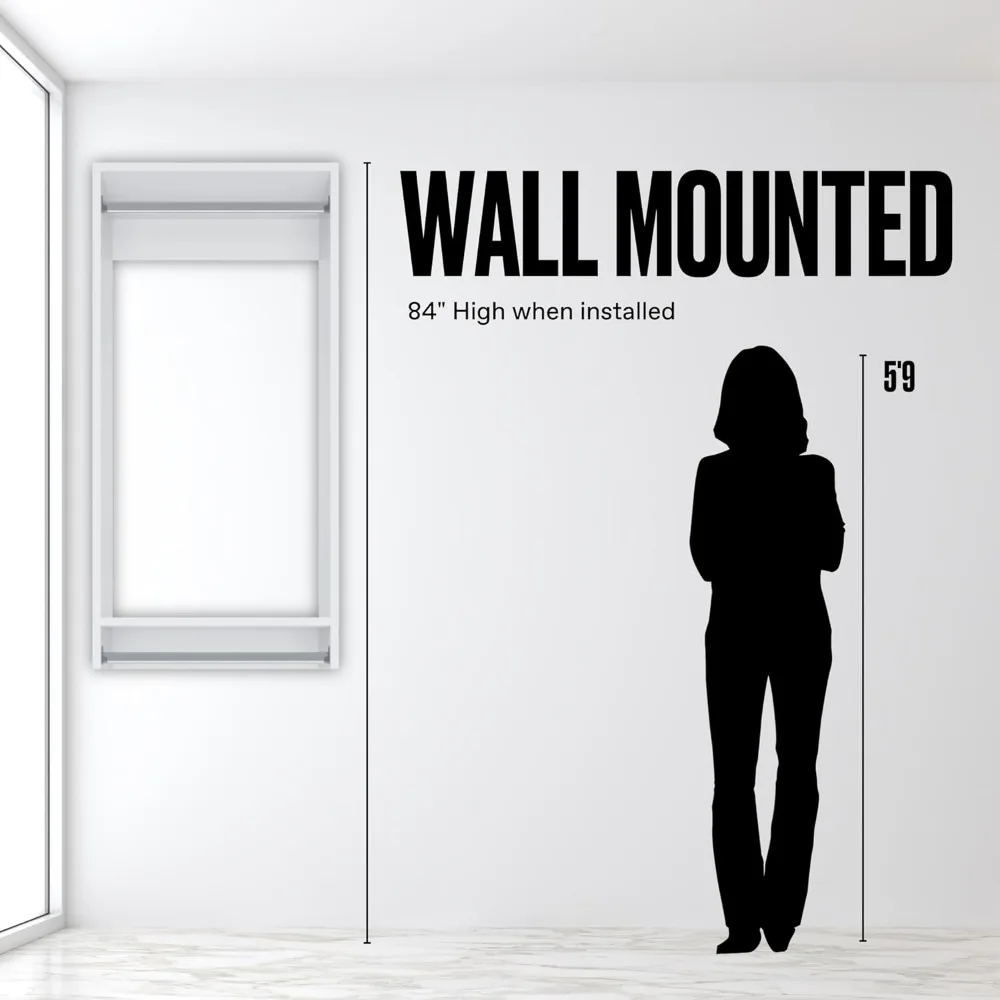 Double Hanging Closet Unit - Modular System for Hanging - Corner Organizer With Storage Shelves (White, 19.5 Inches Wide)