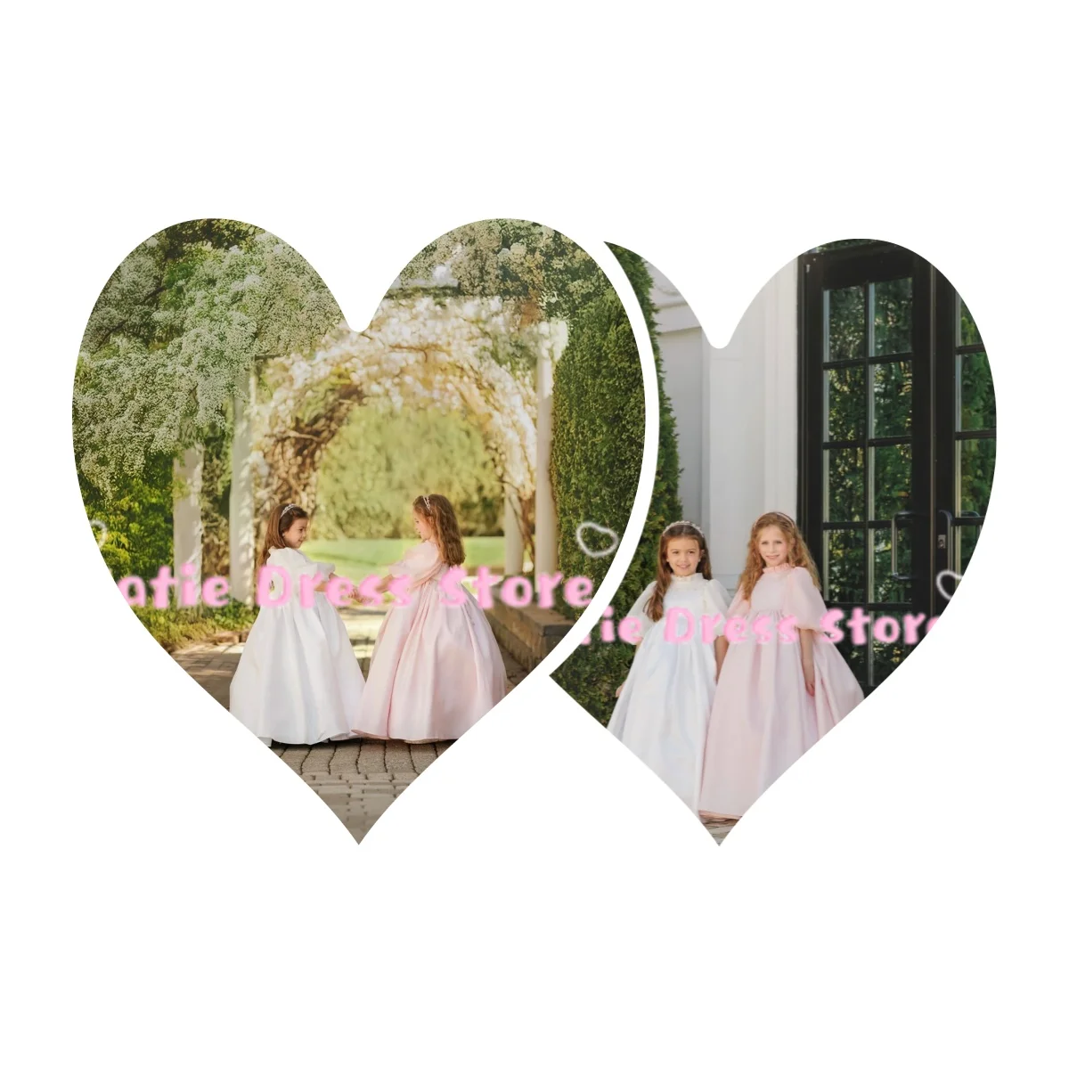 Maßgeschneidertes weißes Blumenmädchenkleid für die Hochzeit, bauschiger Tüll, halbe Ärmel, Prinzessinnenkleid für Kindergeburtstag, Erstkommunion, Ballkleider