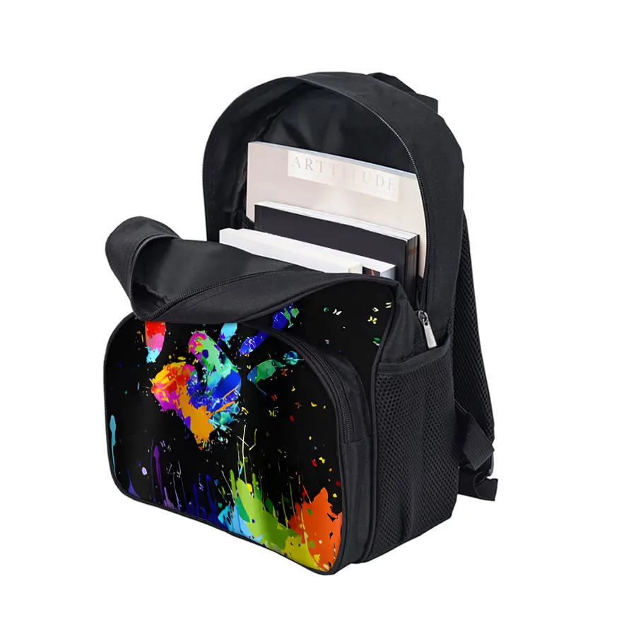 حقائب ظهر ملونة بنمط راحة اليد بجيب أمامي مستدير للأولاد والبنات أفضل الهدايا حقيبة مدرسية كرتونية ثلاثية الأبعاد للأطفال #5