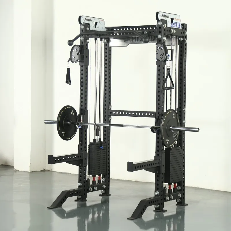 

Customizable fitness gym equipment cable crossover power squat rack machine with weight stack