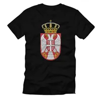 Serbia Double Eagle Coat of Arms Serbije Serbe Men T-Shirt Short Sleeve Casual Cotton O-Neck Summer T Shirts