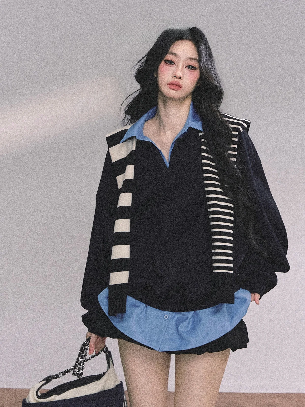 

Женская толстовка AOMALM оверсайз с воротником, в американском стиле, осенняя, повседневная, свободного кроя, удобная, из смесового хлопка