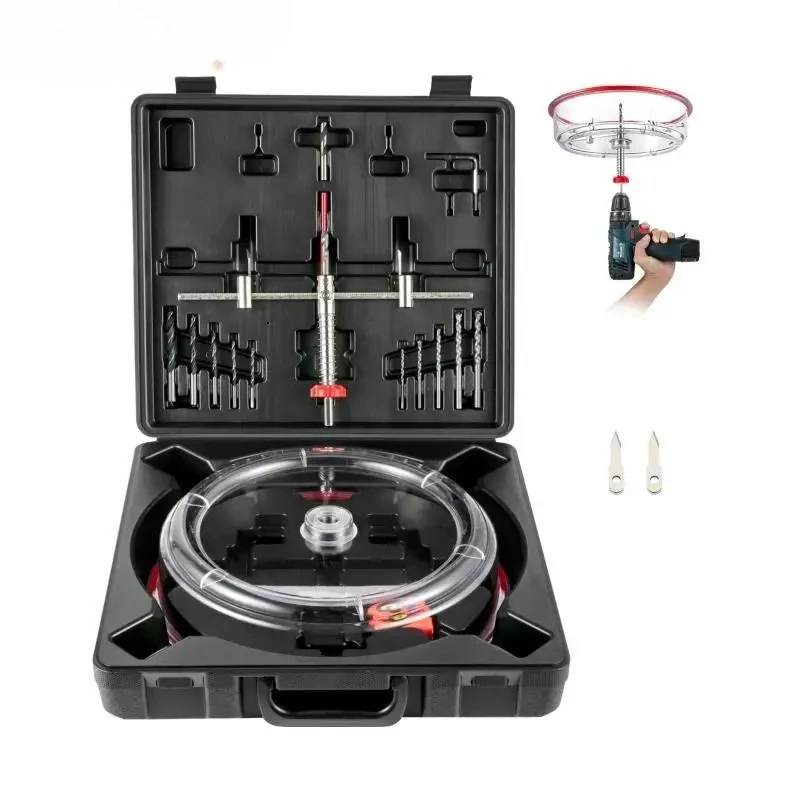 

40-200mm 40-300mm Adjustable Steel Hole Saw Cutter Kit w/ Shield Hole Cutter Drill Bit DIY Tool for Sheetrock Veneer Slate