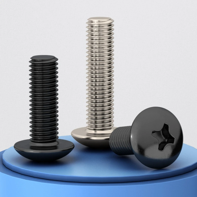 Beicai M2 M2.5 M3 M4 M5 M6 Nickel Plated / Black Zinc Recessed Phillips Truss Mushroom Large Flat Round Screw Bolt