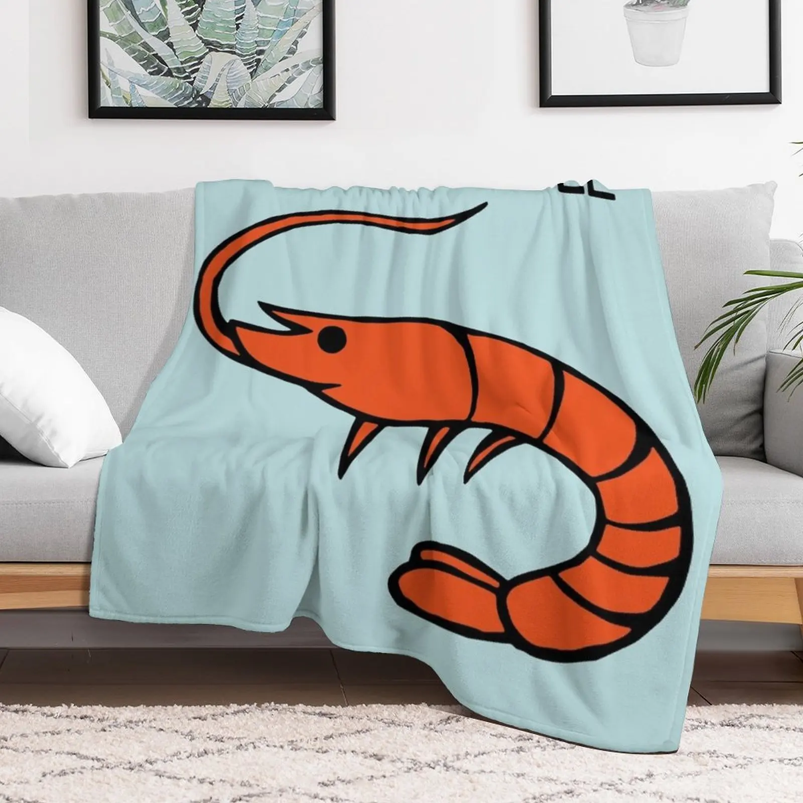 Keep It Shrimple / Simple Shrimp Throw Blanket Durable Warm Blanket for Daily Home Use