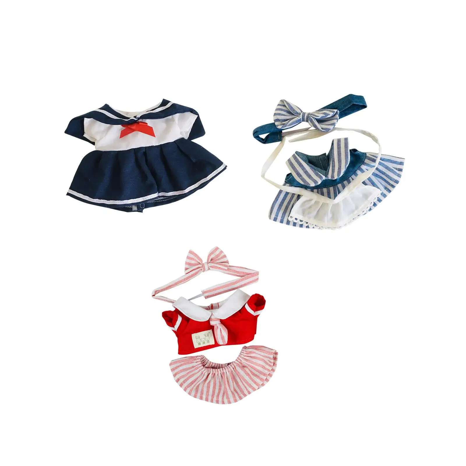 20cm Plush Doll Dress Soft Coordination Photo Props for Kids Plush Doll Accessories DIY Doll Toy Fashion Educational Outifit