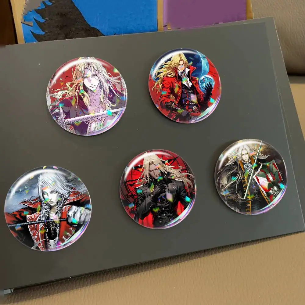 

Game C-Castlevania Alucard Laser Badge Applicable For Backpack Clothes Hats Decor Creative Accessories