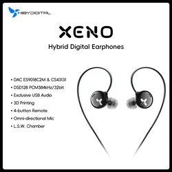 HiBy Digital XENO Hybrid Driving Dynamic & MEMS Hybrid Digital Earphones DSD128 PCM384kHz/32bit Type C USB DAC ES9018C2M CS431