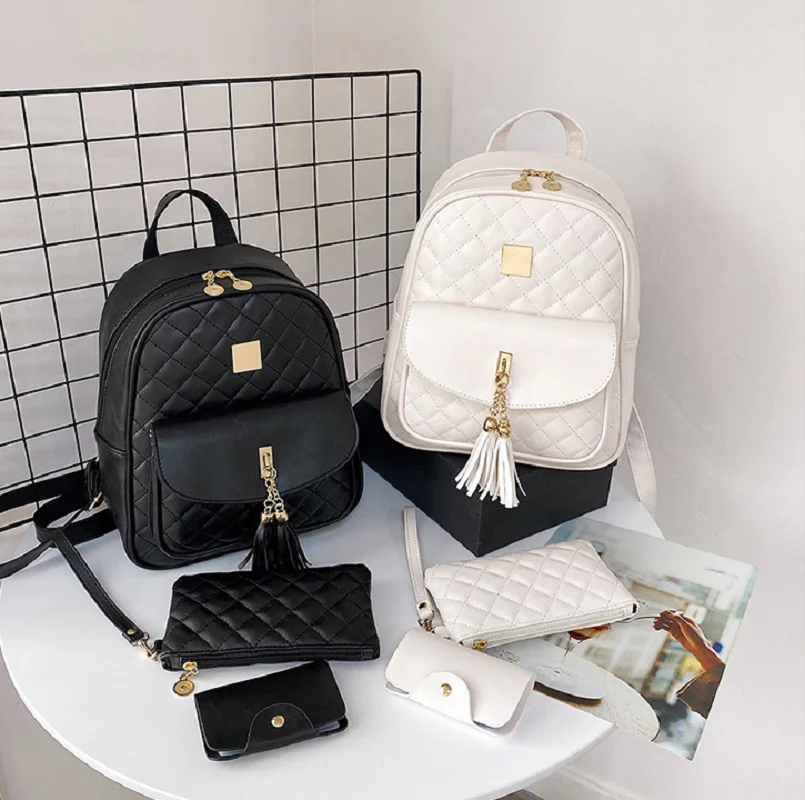 

Hot Sale Women's Large Capacity Double Zipper Shoulder Bags Purse Fashion Tassels Leather Travel Backpacks School Bag Totes