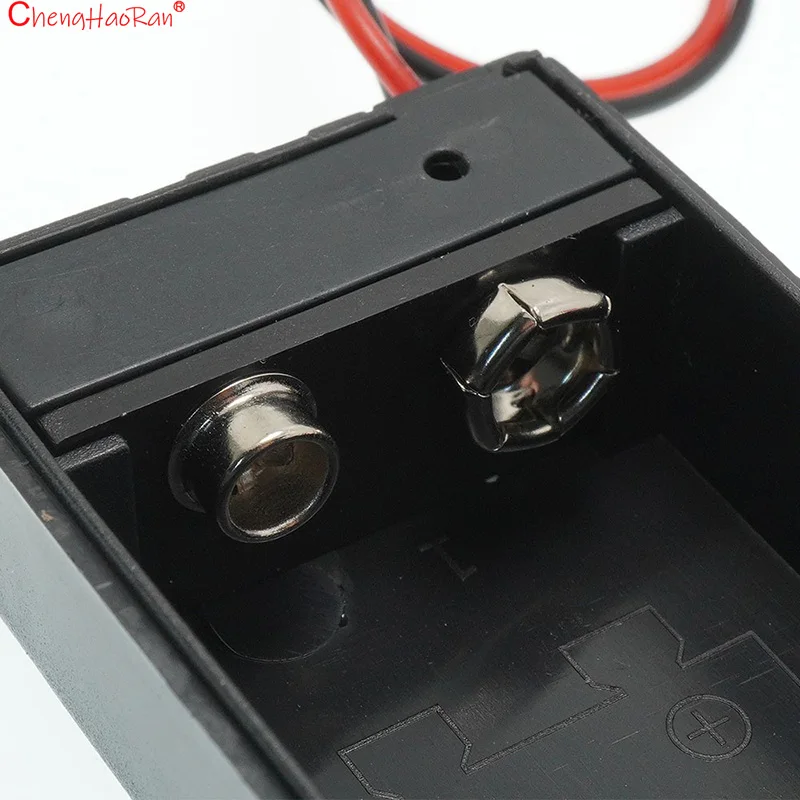 1PC 9V Square Battery Box 5.5 * 2.1mm DC Plug With Cover Lead Wire  For Various Electronic Products Such As Multimeters