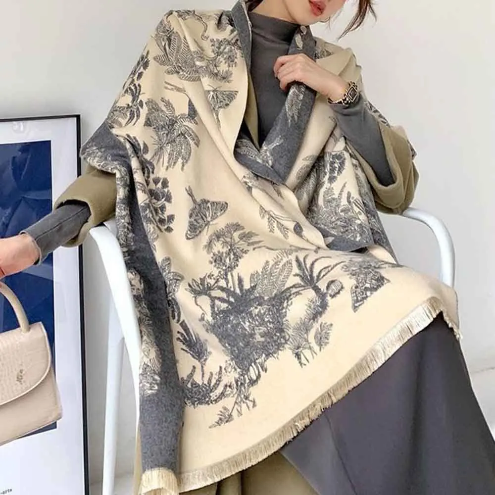 

2026 весенний новый цветной шарф, шаль, унисекс, ретро, модный, модный, повседневный, с цветами, молодежный кампус, уличная ниша, без пола