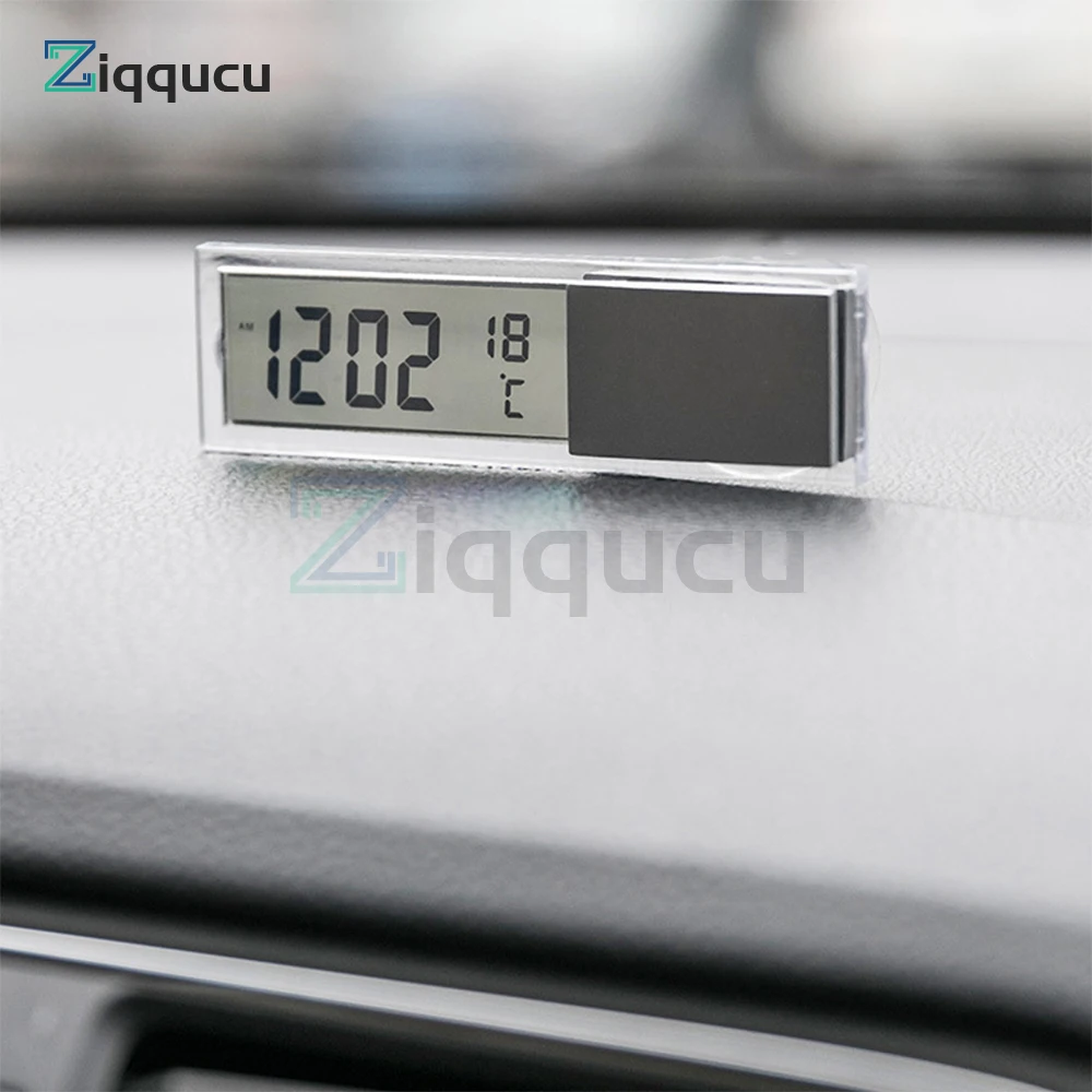 LCD Display Digital Car Clock Thermometer Temperature Meter Gauge Auto Mini Clock Monitor for Truck Car