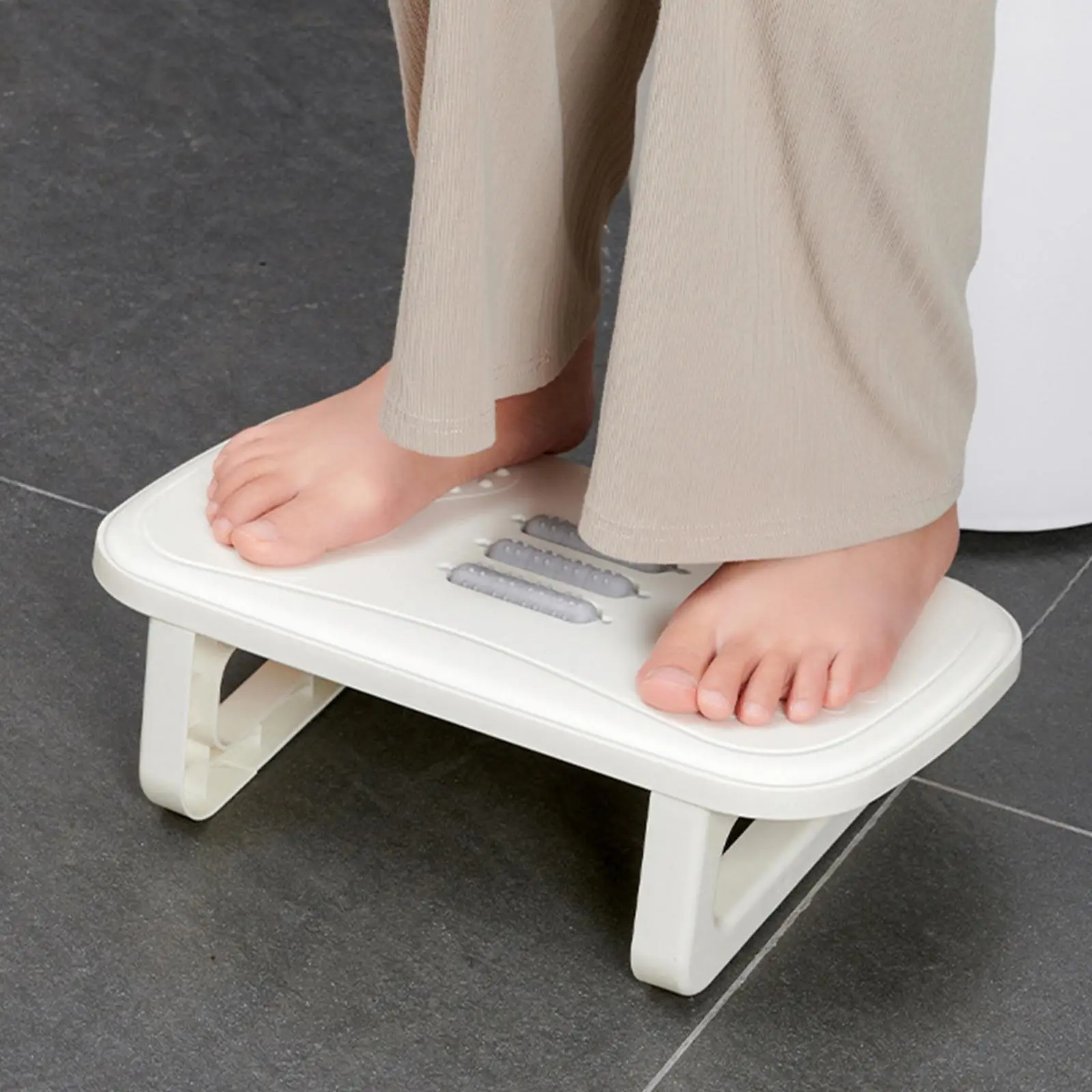 Office Desk Footrest Ergonomic Foot Rest Massage Rollers Non Slip PP Material Suitable for Adults Kids Office Home