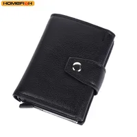 Homefish RFID Blocking PU Leather Slim Card Wallet Hasp Closure Mini Credit Card Holder For Men Male Daily Business Pocket Purse 2