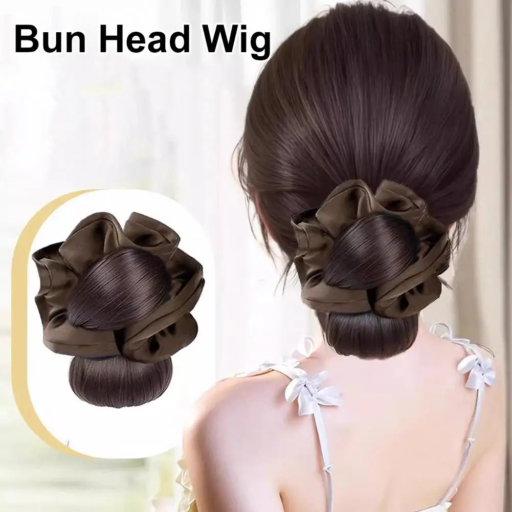 Clip-in Fake Hair Bun for Women - Instant Volumizing Low Ponytail & Updo Maker, Snap-on Chignon for Thick Hairstyle