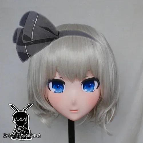 (Rabbit 13) Resin Pretty Girl Lolita Doll Head Mask Cartoon Anime Youmu Konpaku Cosplay Kigurumi Mask Cross Dressing