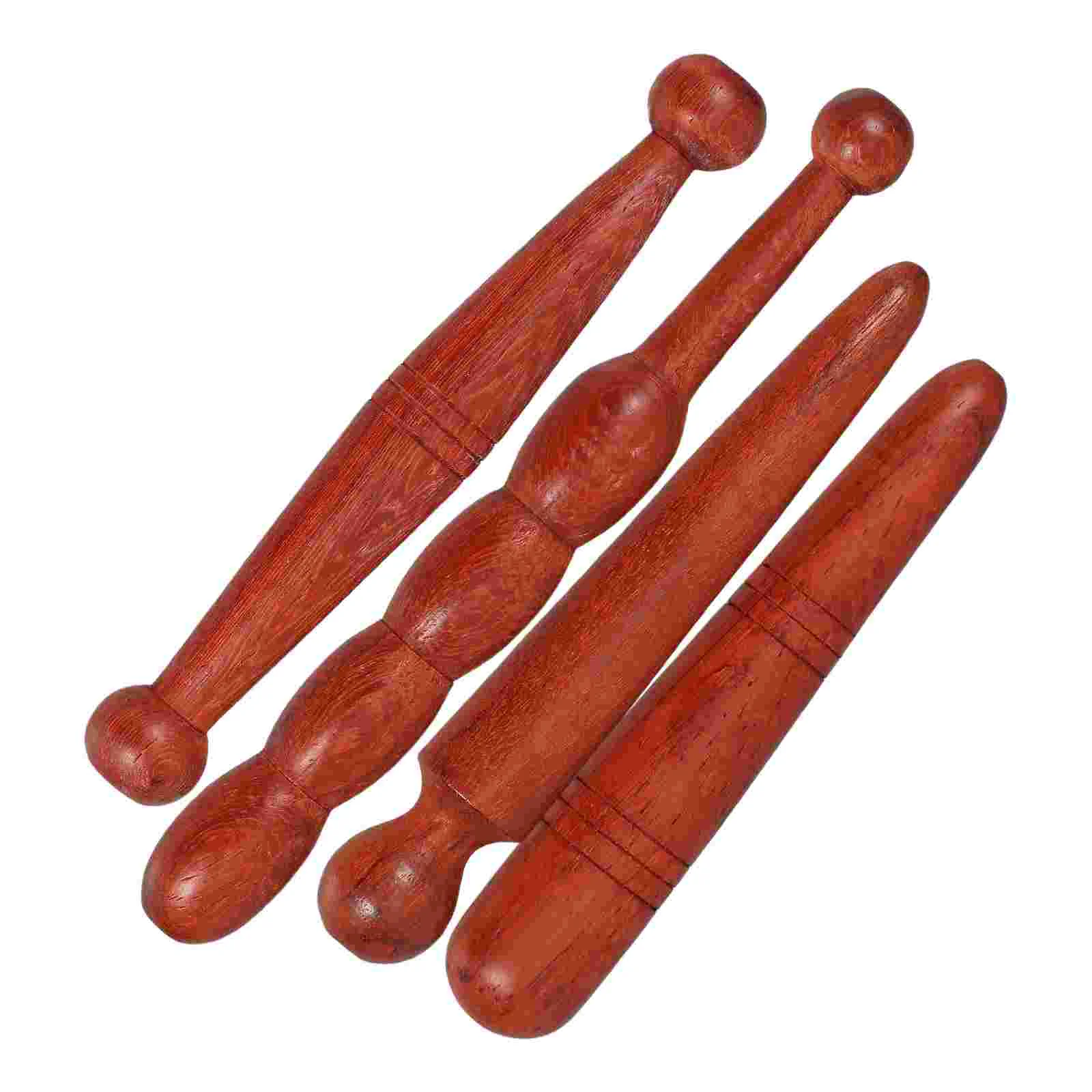 

4 Pcs Foot Massage Stick Feet Massager Sole Tool Massaging Supply Acupoint Household Wooden Rod