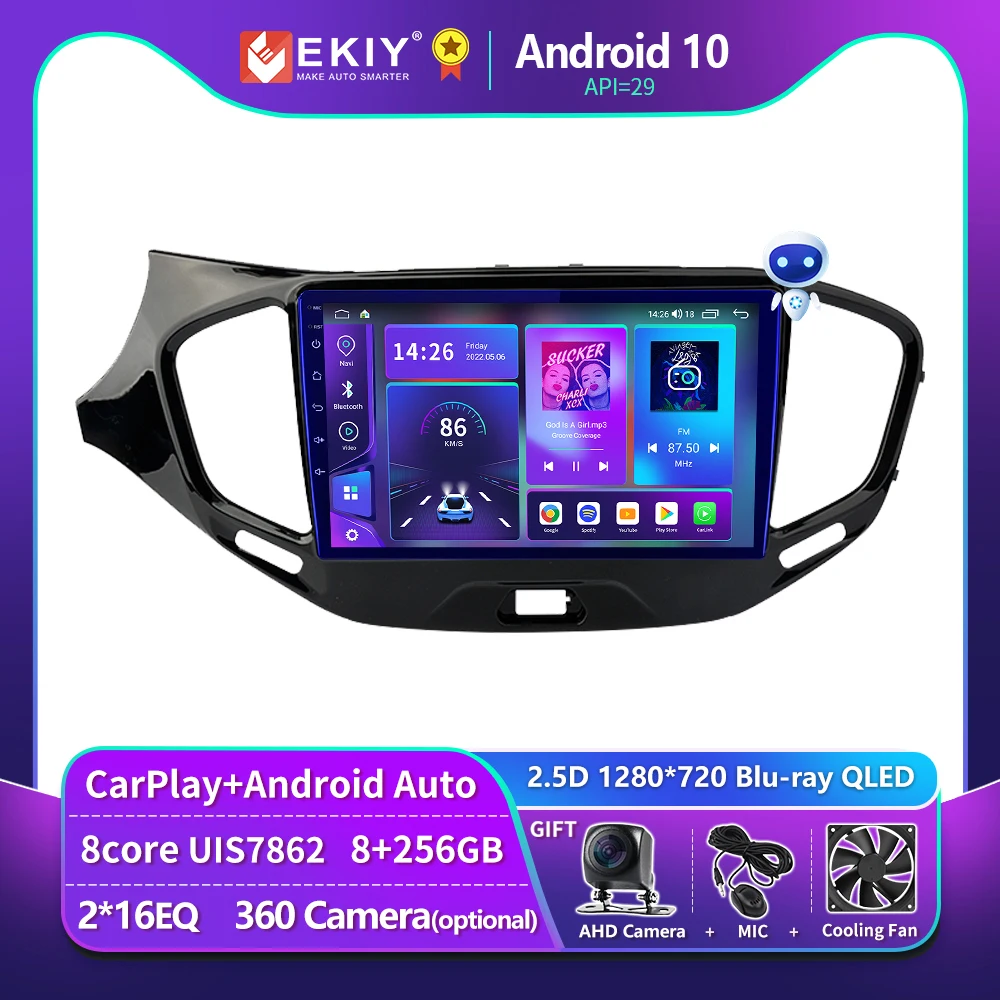 EKIY T900 Stereo Carplay For LADA Vesta Cross Sport 2015 - 2019 Car Radio Multimedia Video Player Navigator GPS Android Auto DSP