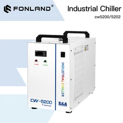 FONLAND S&A CW5200 CW5202 Industry Water Chiller for CO2 Laser Engraving Cutting Machine Cooling 150W Laser Tube