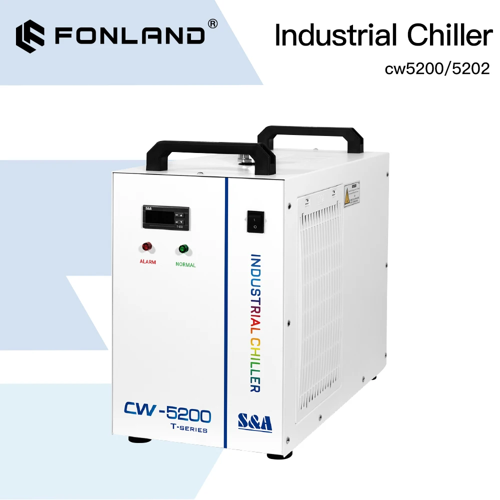 FONLAND S&A CW5200 CW5202 Industry Water Chiller for CO2 Laser Engraving Cutting Machine Cooling 150W Laser Tube