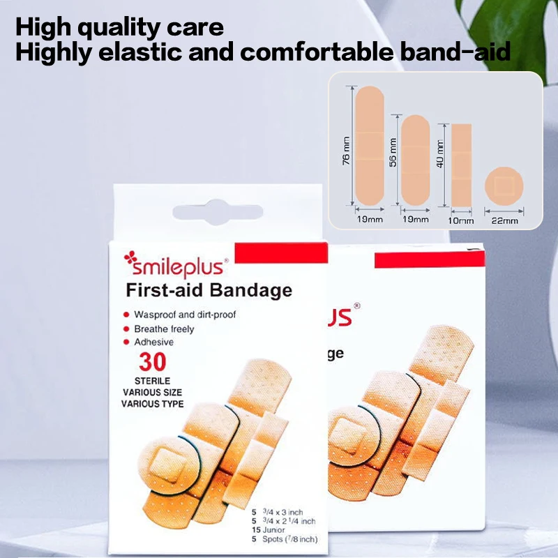 30/100Pcs Band-Aids Waterproof Breathable Cushion Adhesive Plaster Wound Hemostasis Sticker Band First Aid Bandage Medical Gauze