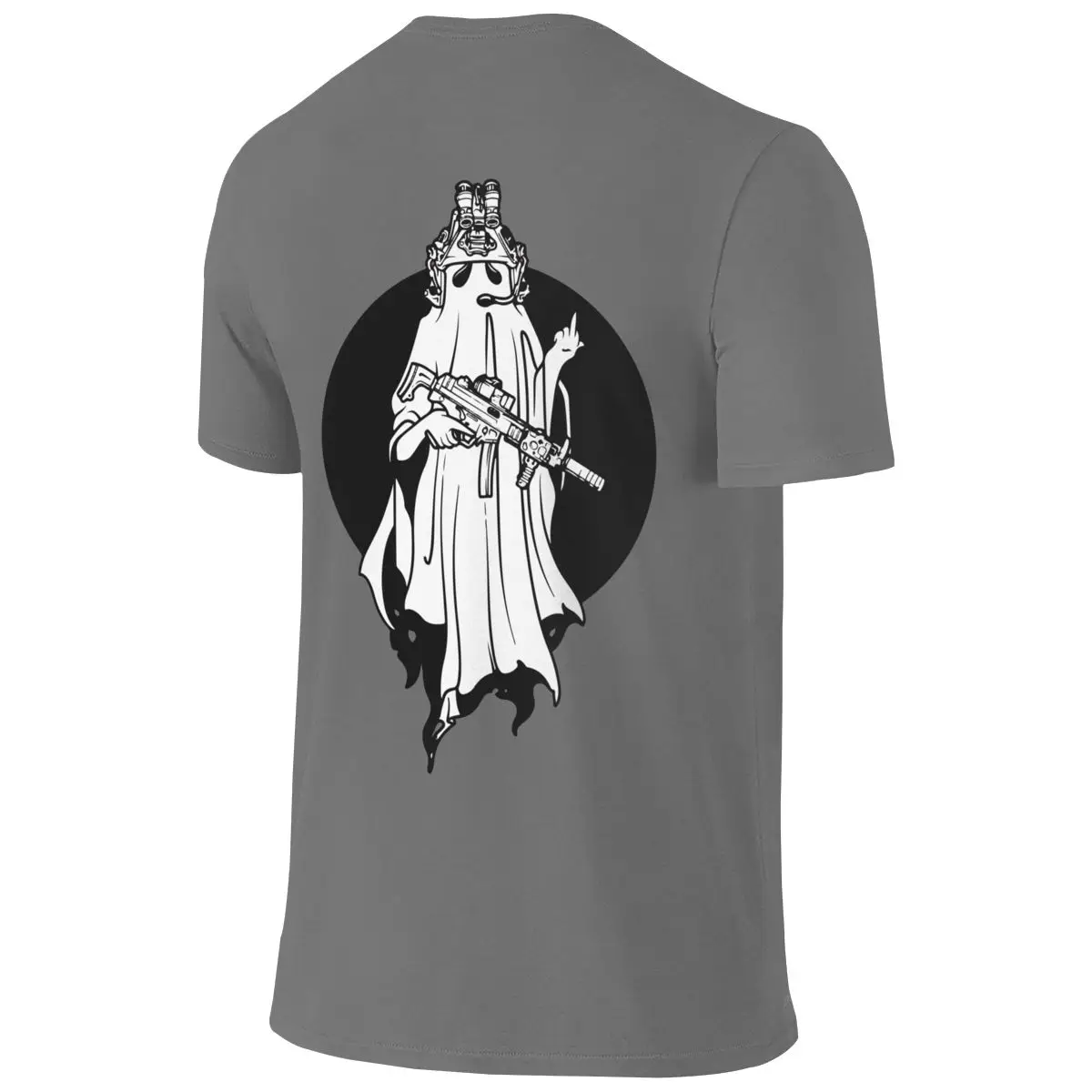 Camiseta de manga curta com os dois lados para os homens, feita de algodão puro, design dianteiro e traseiro, ideia do presente