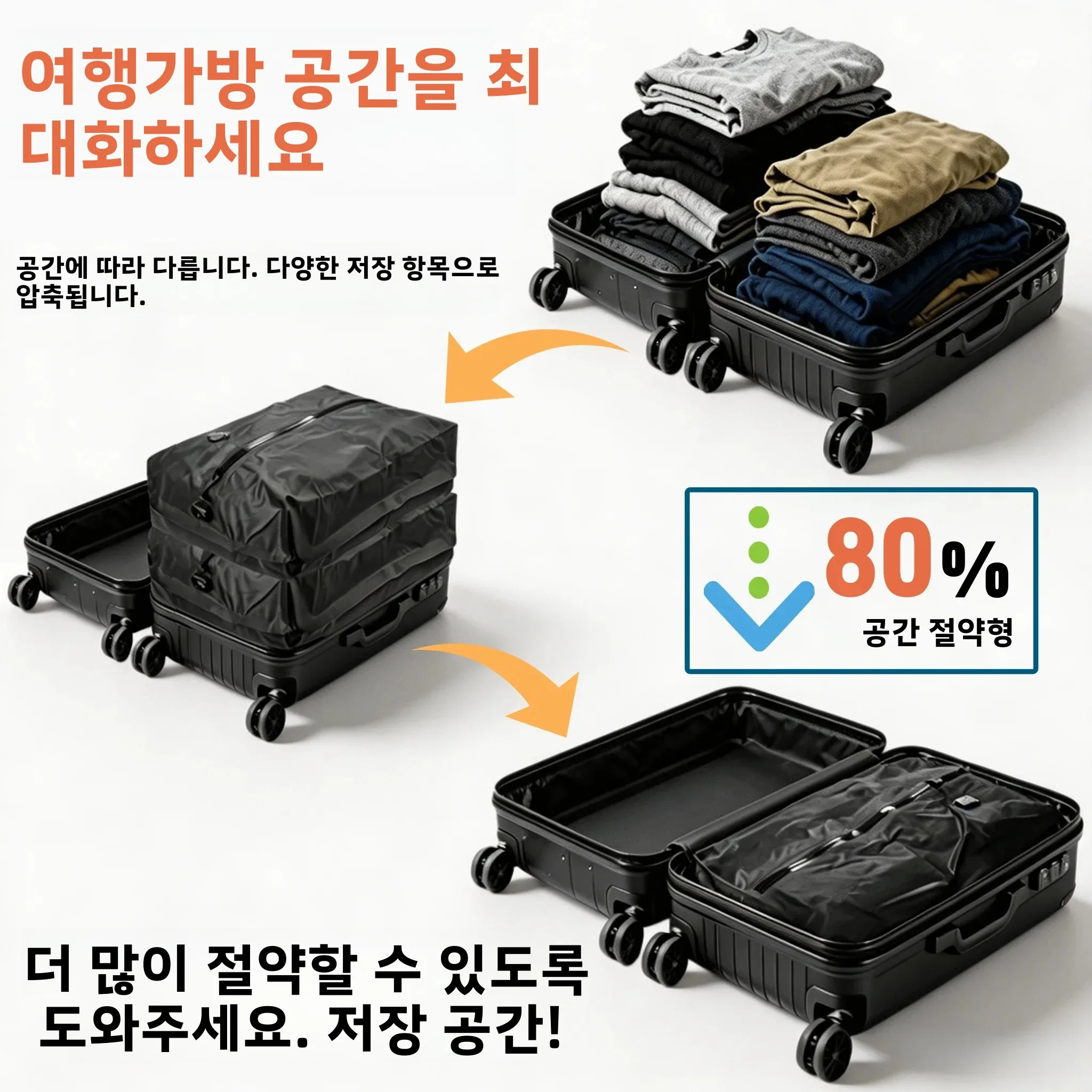 여행용 압축 가방, 방수 진공 보관 가방 (옷, 여행 가방용), 공간 절약 가방 (여행, ... - 3