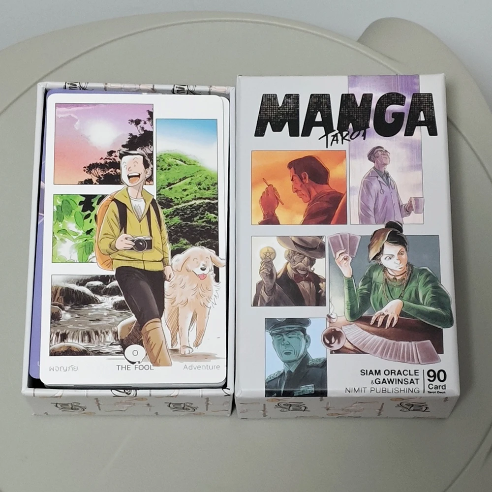 Manga  Tarot in Rigid Box 90 Pcs Cards (78 Pcs Tarot Cards + 12 Oracle Cards) Printed on 350GSM Double-embossed Cardstock 12*7cm