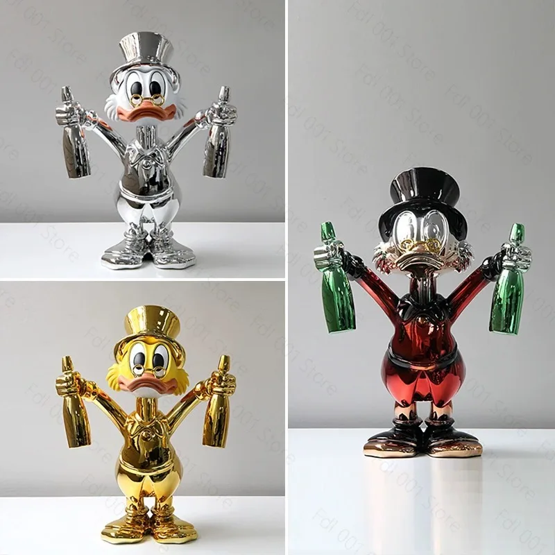 Modern Simple Light Luxury Tide Play Rich Duck Doll Sculpture Ornament Model Room Hotel Living Room Desktop Soft Decoration