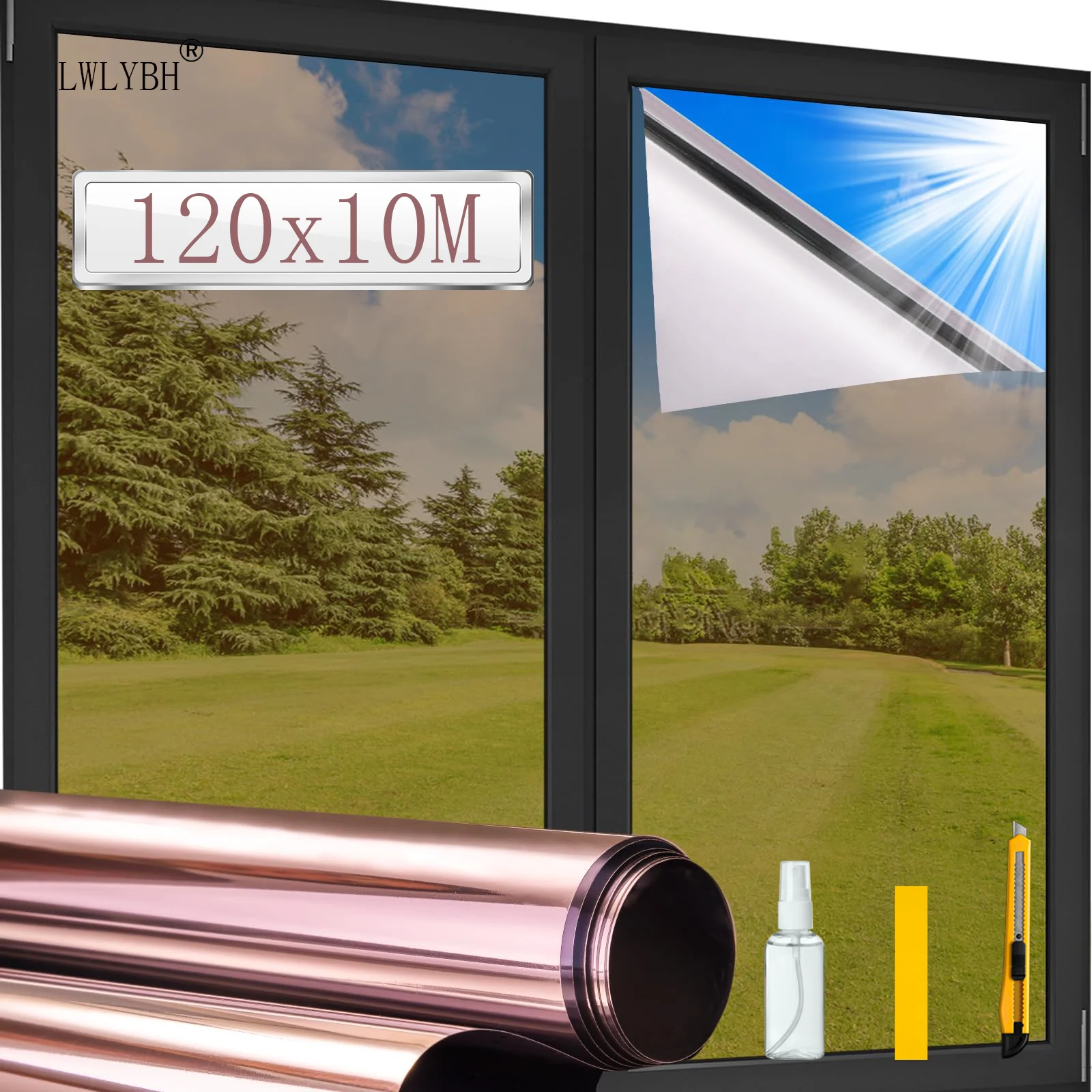 

Anti Look Window Film Sun Blockers Window Vinyl Glass Film Anti Heat Windows Privacy Film Tea Sliver Solar Window Mirror Foil