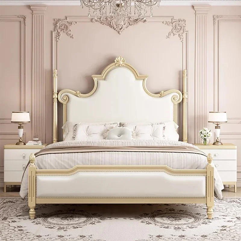 سرير تدليك للأميرة البنات لغرفة النوم، منصة نوم من الجلد، سرير أوروبي آمن، أريكة بسيطة، أثاث منزلي Letto Matrimoniale #2