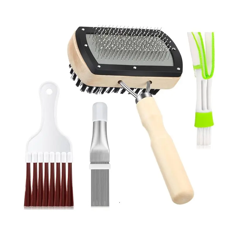 Special Offer~4 Pieces Air Conditioner Condenser Fin Cleaning Brush, AC Coil Cleaner Stainless Steel Fin Comb