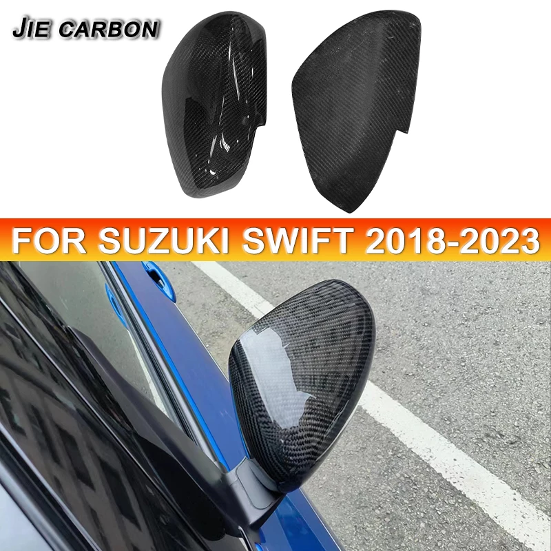 For Suzuki SWIFT Sport ZC33S 2018+ Stick-on Real Carbon Fiber Mirror Cap Side Mirror Cover Mirror Housing Exterior Accessories