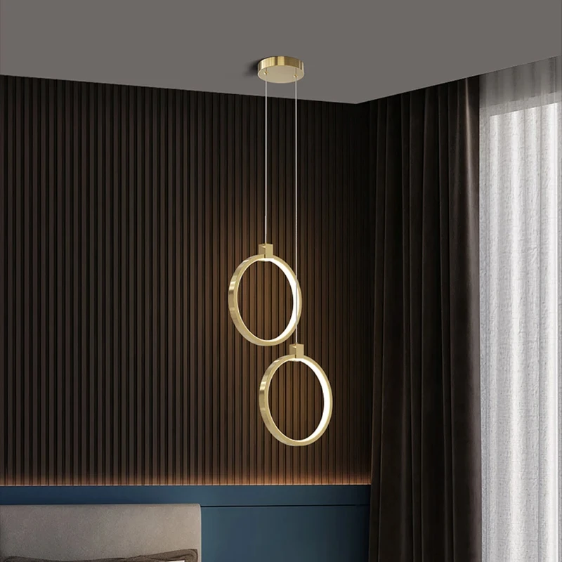 Arte Moderna Minimalista LED Pendant Light, Lustre para Quarto, Restaurante, Sala de estar, Ouro, Preto, Pendurado Lâmpada, Decoração Lustre