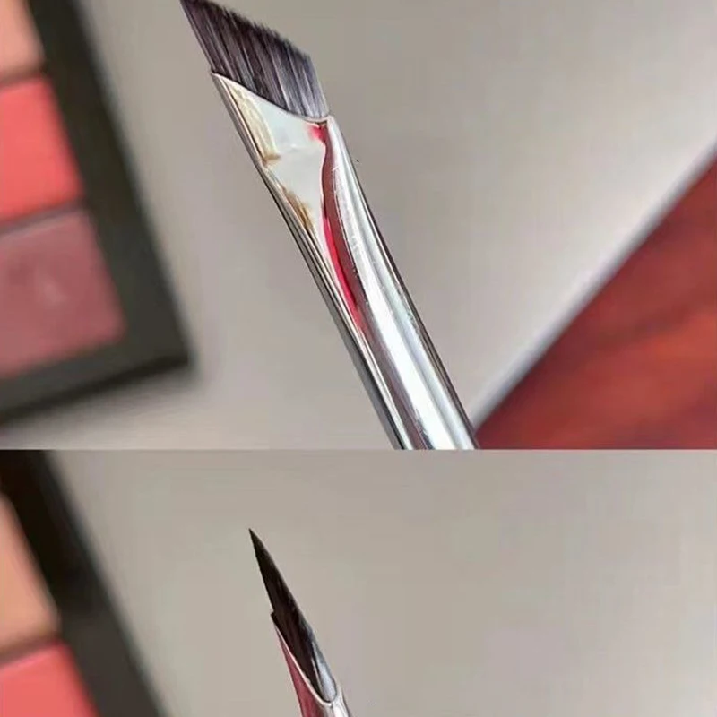 2pcs Angled Blade Brush Professional Makeup Tool Eyeliner Eyebrow Sleeper Eyelid Ultra Thin Fine Flat Lower Puff Women Beauty