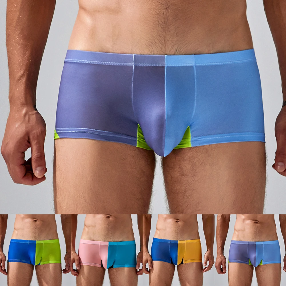 Boxer Briefs Underwear Male Male Panties Men Underwear Polyester Print Sexy Bikini Boxer Briefs Soft Breathable