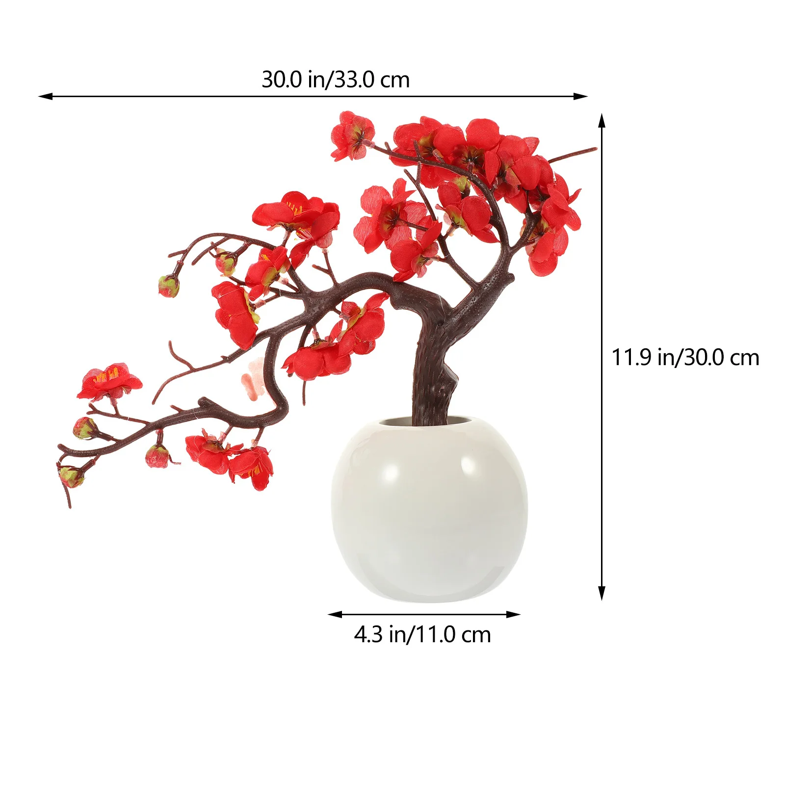 حلويات الشتاء الاصطناعية بونساي بوعاء النبات ديكور المنزل مكتب نابض بالحياة وهمية الزهور داخلي في الهواء الطلق الزينة بونساي الاصطناعي ،