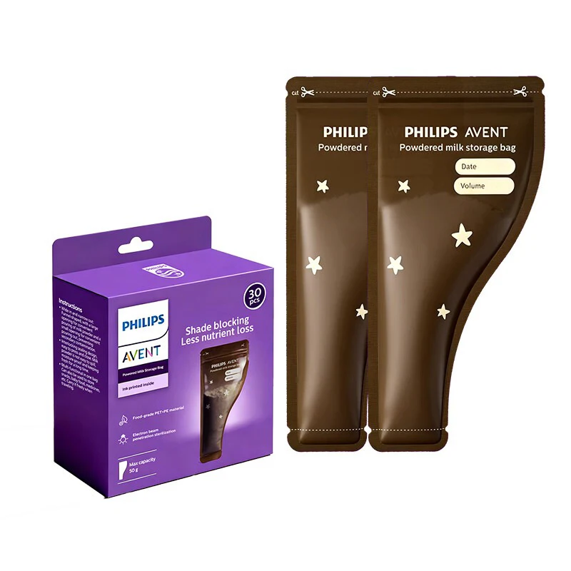 Avent Lightproof Disposable Milk Powder Storage Bags 30Pcs Antibacterial Sealed Pouches 50g Single Serve UV Block Design