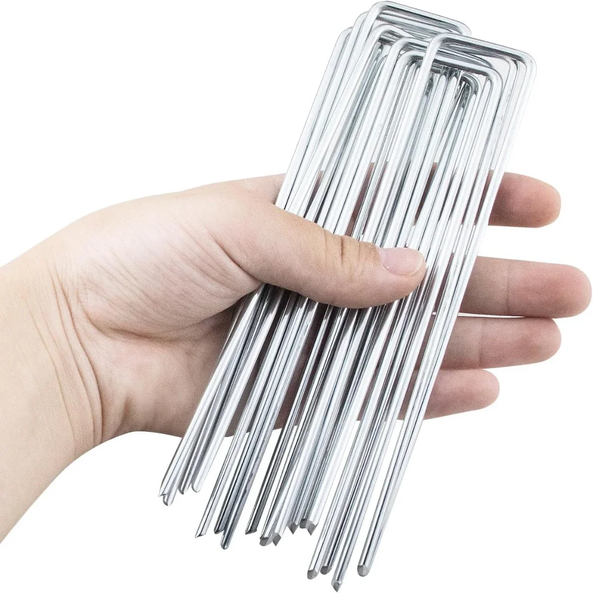 Stainless steel anti grass cloth ground nail anti cat pad fixed U-shaped gasket ground nail combination galvanized agricultural