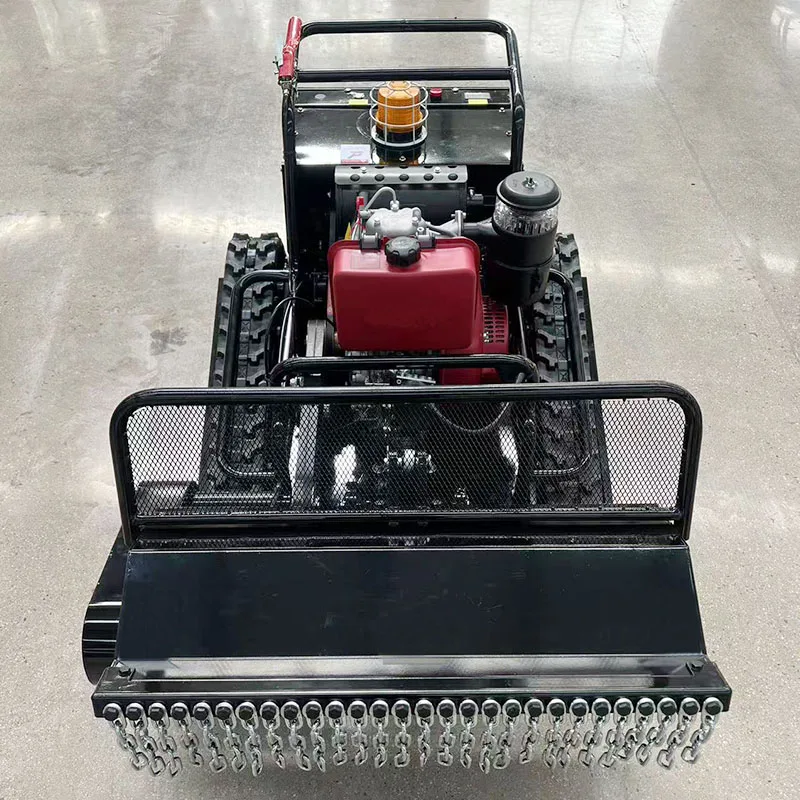 New Mini Farm Flail Lawn Mower 500mm 800mm 1000mm Home Robotic Diesel Power Remote Control Crawler Lawn Mower for Grass Cutting