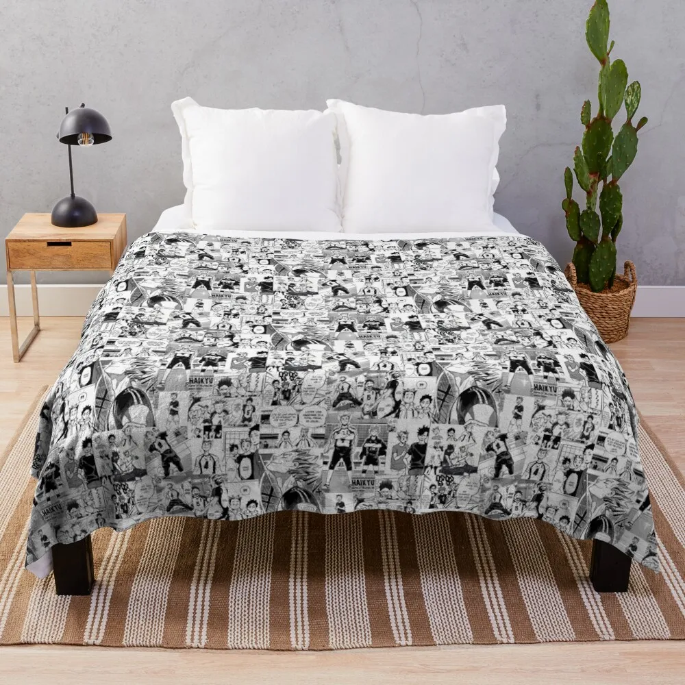 

Bokuto manga collage Throw Blanket Luxury Sleeping Bag Soft Thermals For Travel For Baby Blankets