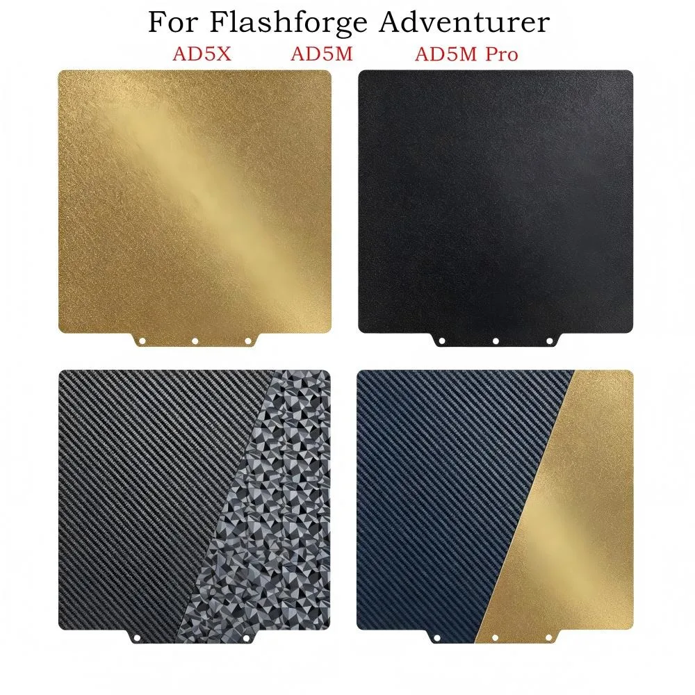 

AD5M Build Plate Textured PEI Sheet 235x235mm for Flashforge Adventurer 5M Pro/5X Double Sided PET PEO PEI Spring Steel Sheet