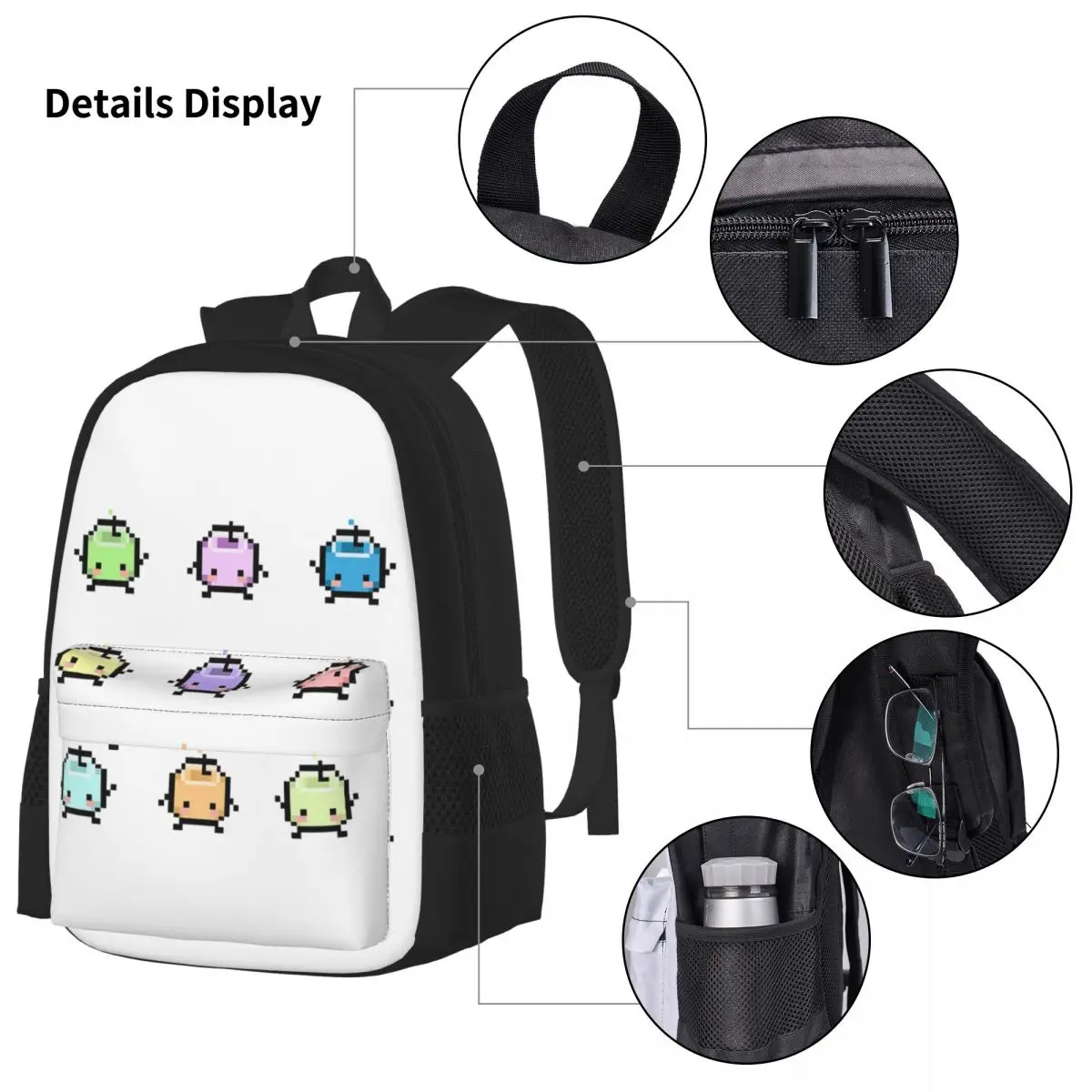 Stardew Valley Pastell Junimos Rucksäcke Bücher tasche Kinder Schult aschen Cartoon Kinder Rucksack Lunch Bag Stift Tasche dreiteiliges Set