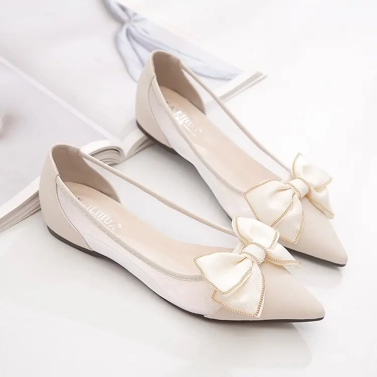 Women Office Shoes Bowknot Casual Shoe Flats Pointed Toe Women's Shoes Moccasins Ballet Flats Flat Shoes Ballerina Loafers