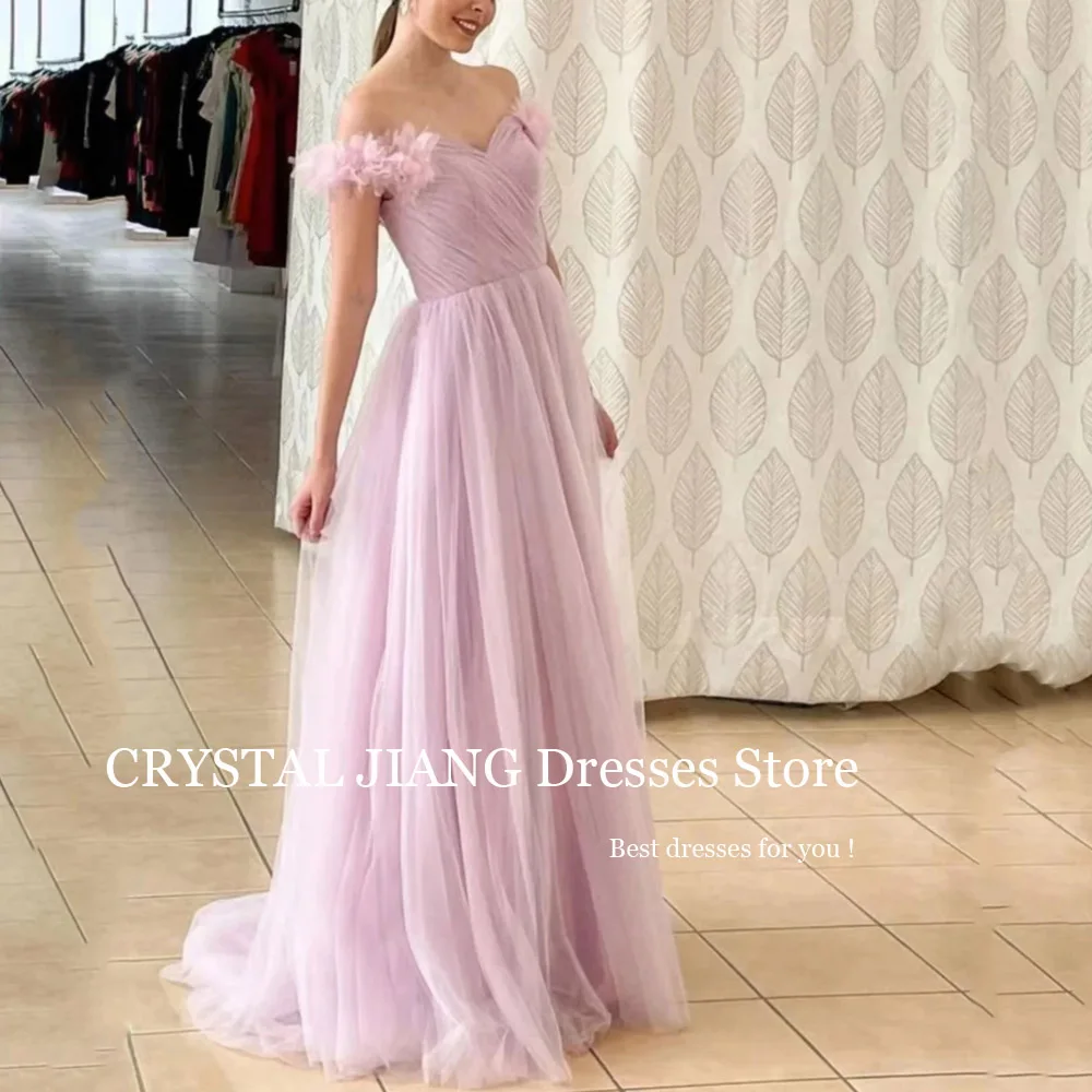 Robe de Soirée Longue en Tulle Rose pour Femme, Élégante, avec Traîne