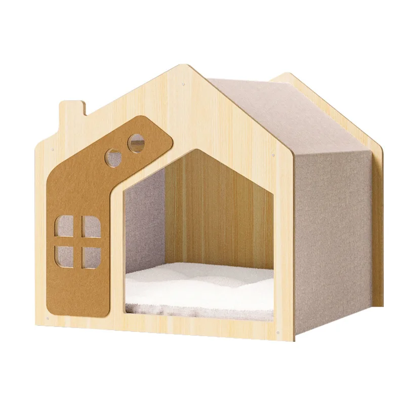 Casa de madera para gatos y perros – Refugio acogedor transpirable - imagen 3