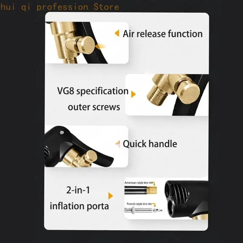 Reifen-Luftspannfutter, Reifenspannfutter, große Bohrungen, verriegelbares Luftspannfutter, Schnellanschluss-Inflator H8WE – Detail 7