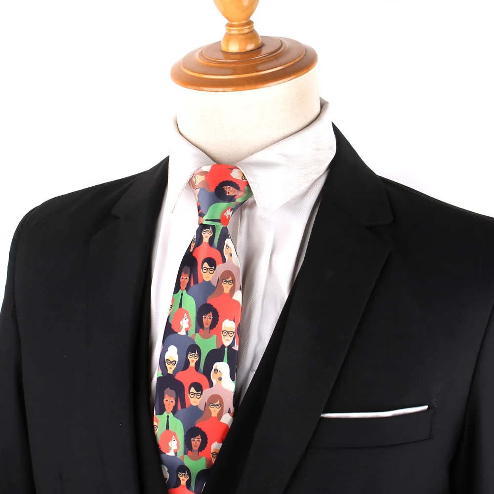 Corbatas con estampado divertido para hombres y mujeres, corbata de cuello delgada para novio, corbata de boda para novio, regalo de Navidad, nuevo