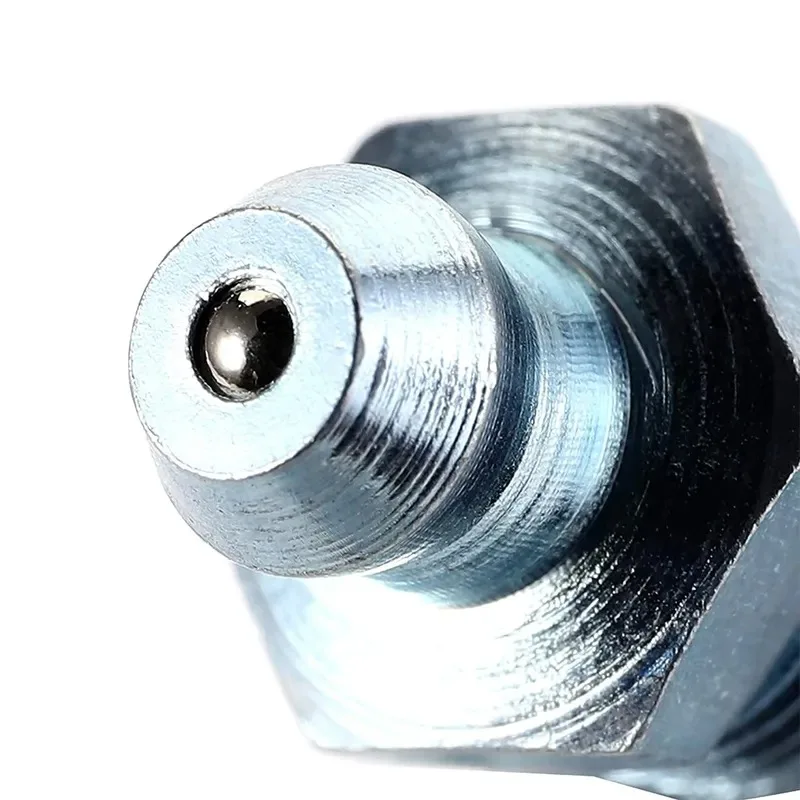 50PCS Butter Nozzle Set for SAE Inch Straight Curved Head M6 M10 Electroplated Blue Zinc Iron Oil Nozzle