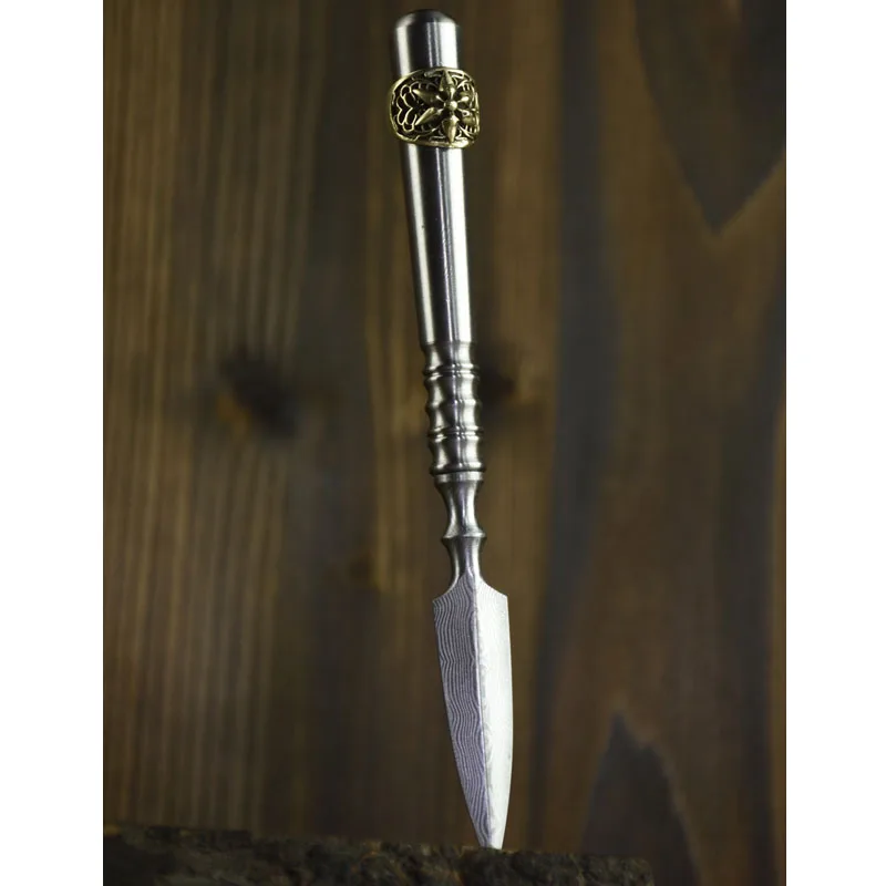 Chinese Weapon Retro Stainless Steel Integrated Pattern Steel Needle Tea Knife Tea Cake Cone Pu'er Tea Box Tea Set Accessories